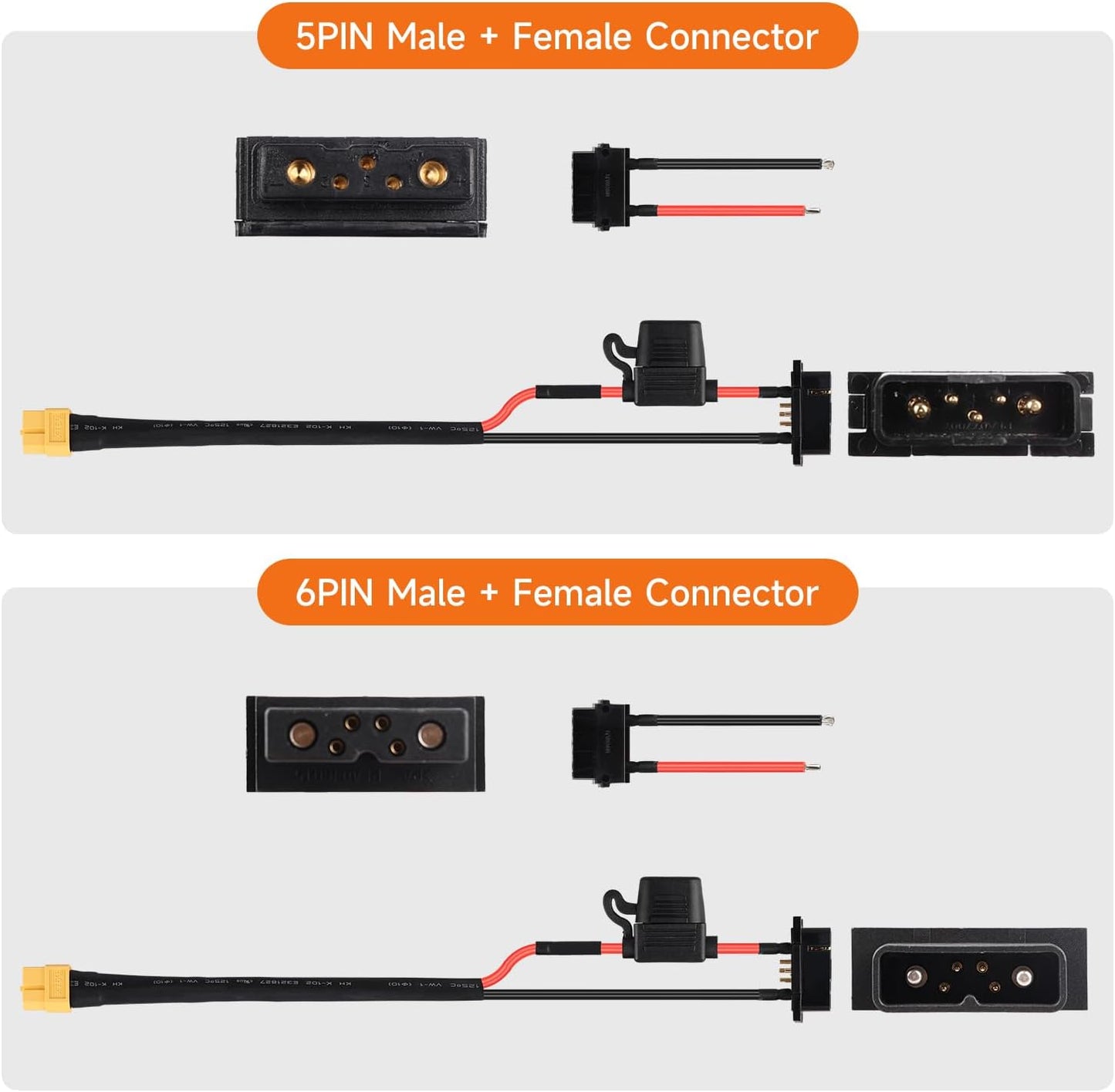 5-Pin 6-Pin Battery Connector for Hailong Shark Downtube Electric Bicycle Battery