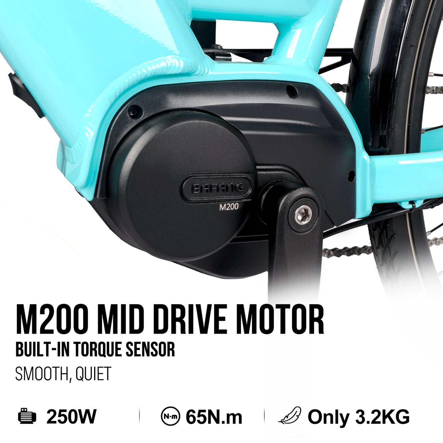 250W 180km BAFANG Torque Sensor Mid-Drive Motor eCity Bike