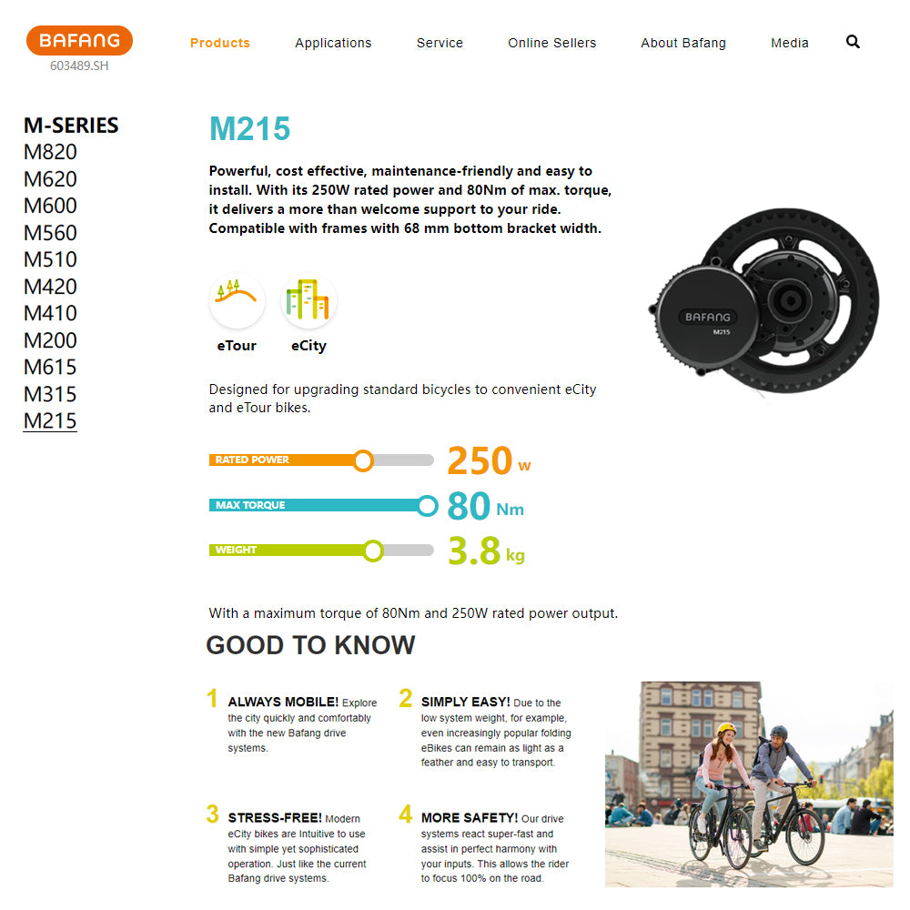 BAFANG 48V 250W M315 BBS01B MM G340.250.C for eCity eTour eRoad eBike Conversion