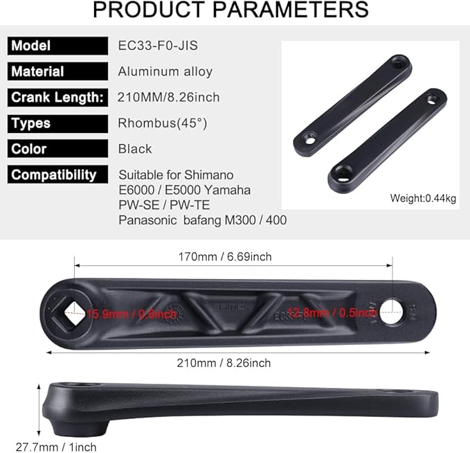BAFANG Crank Arms for Bafang Mid Drive Motor Conversion Kit