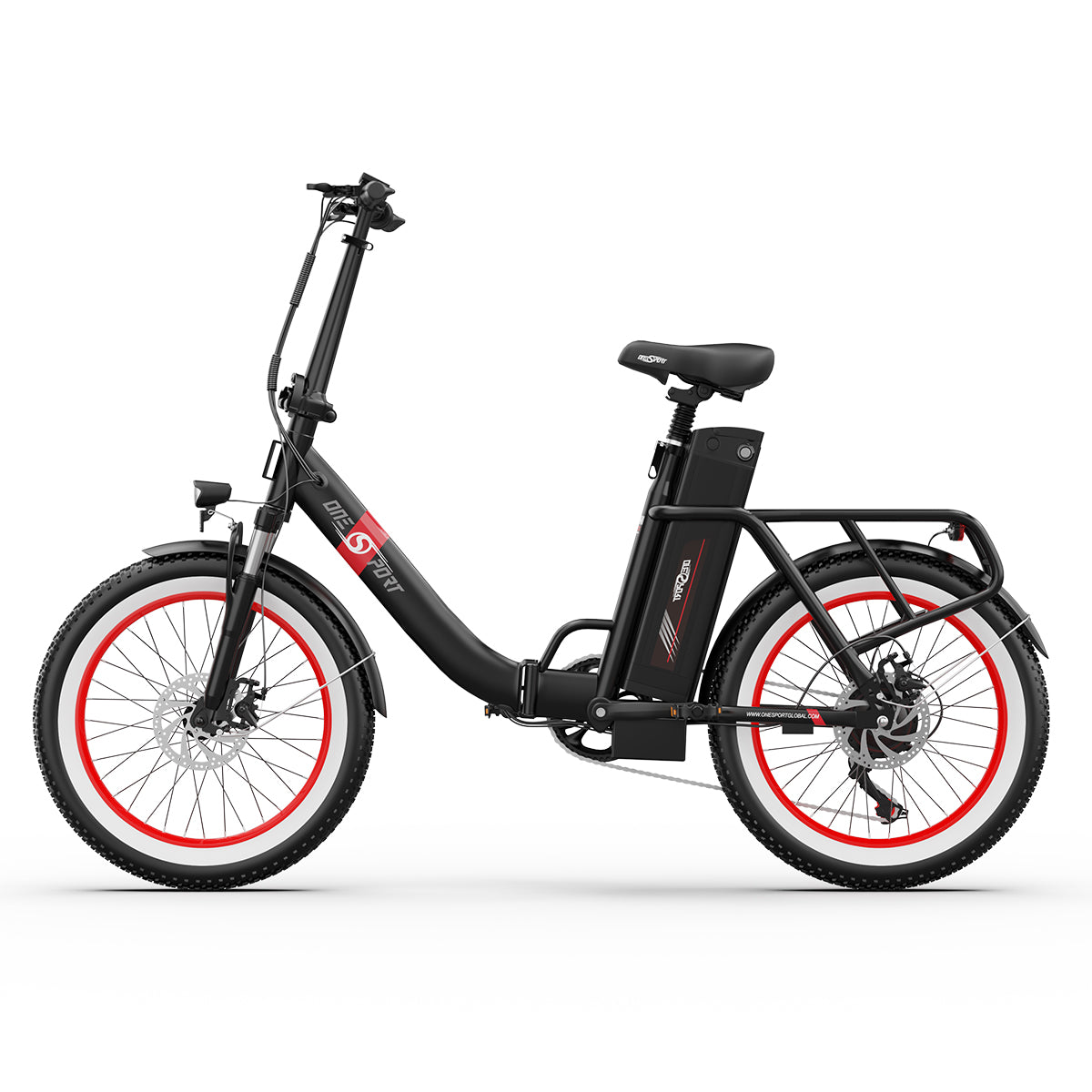 ONESPORT Folding Ebike 20 inch OT16-2 Electric Bike 250W Electric Bicycle with 15.6Ah Battery Adult City E-Bike For Commuting