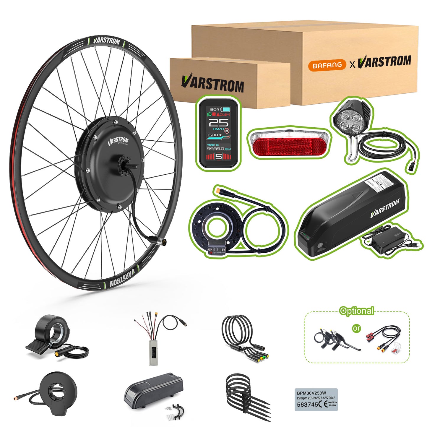 Package for VARSTROM 48V 1000W Rear Hub Motor