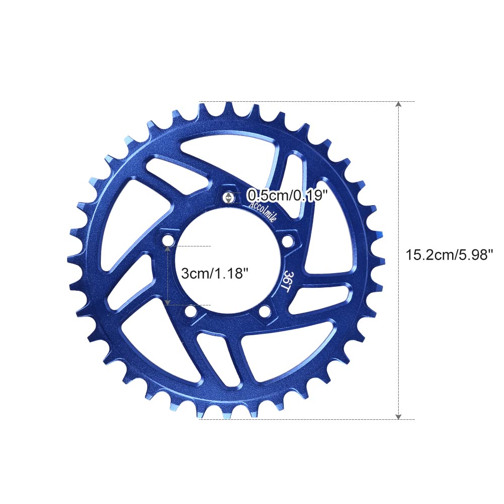 Accolmile 36T Chain Wheel for Bafang BBS01B/BBS02B/BBSHD
