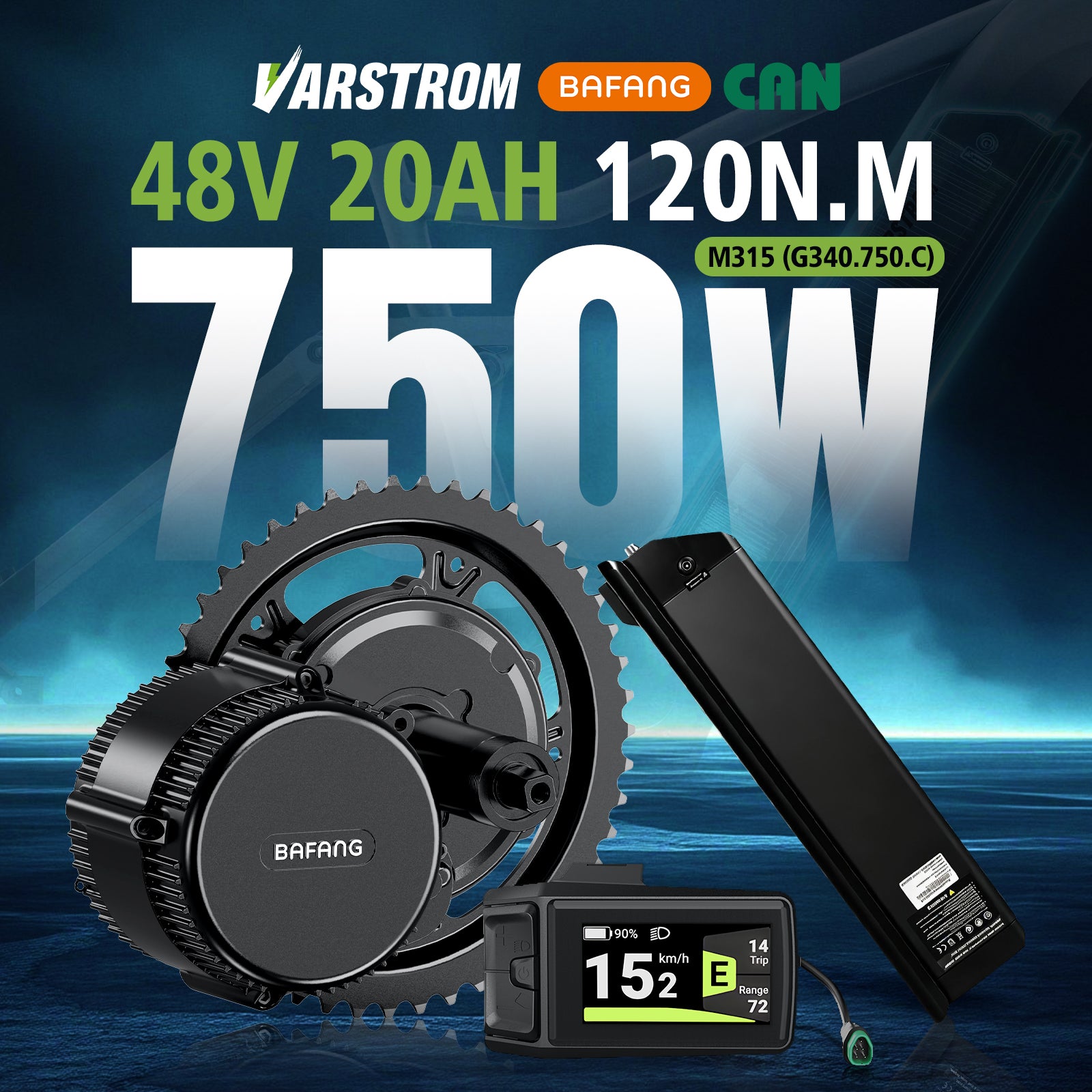 2026 Varstrom 48V 20Ah Cola Bear 2.0 150km Mileage with Whole 750W 120N.m BAFANG MM G340.750.C