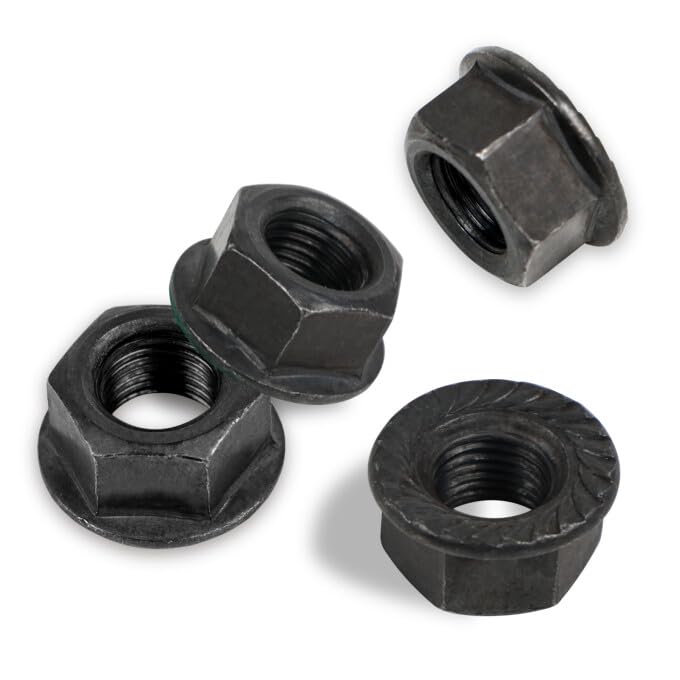 Flanged Lock Nuts Black Oxide Finish