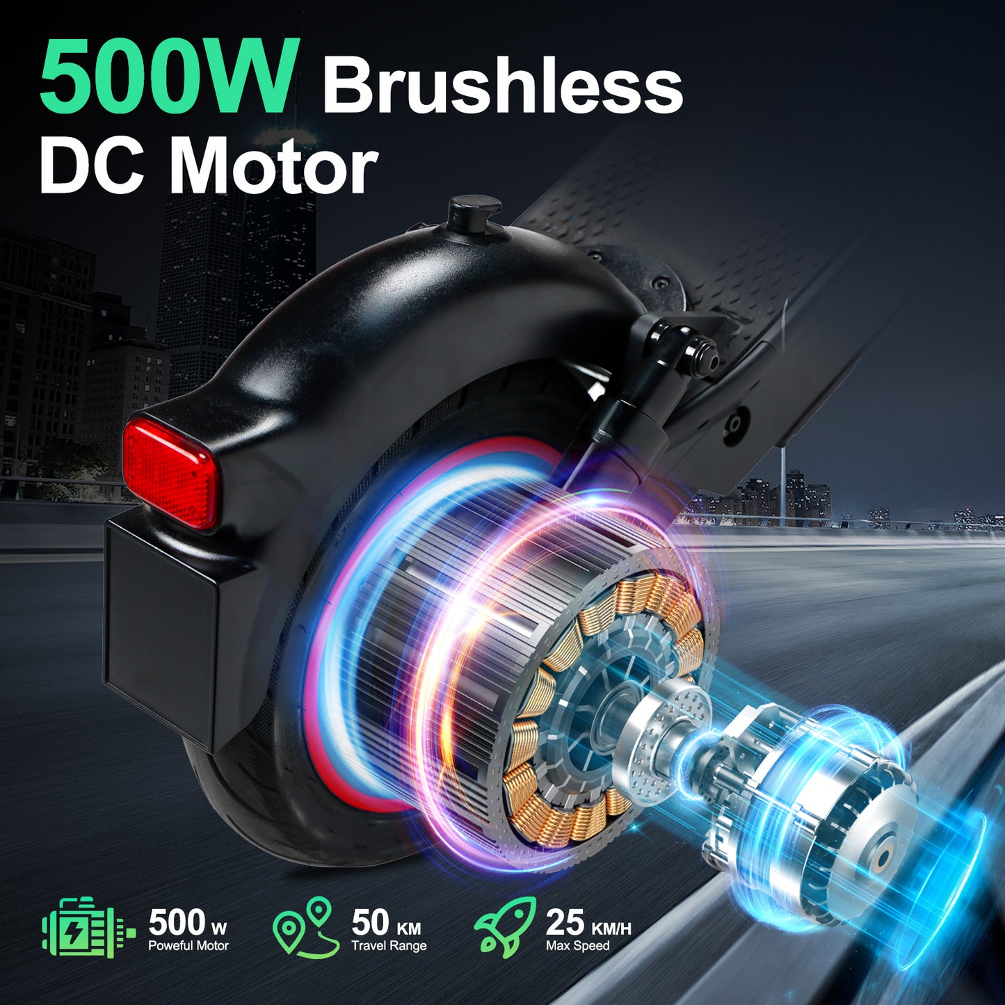 2025 VS10 48V 500W Quick Fold Electric Scooter