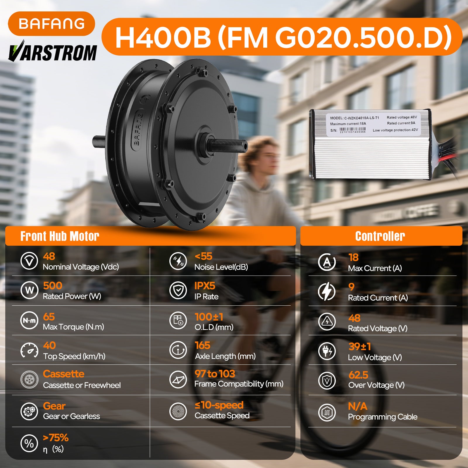 BAFANG 48V 500W FM G020.500.D Motor Spec and Controller Spec