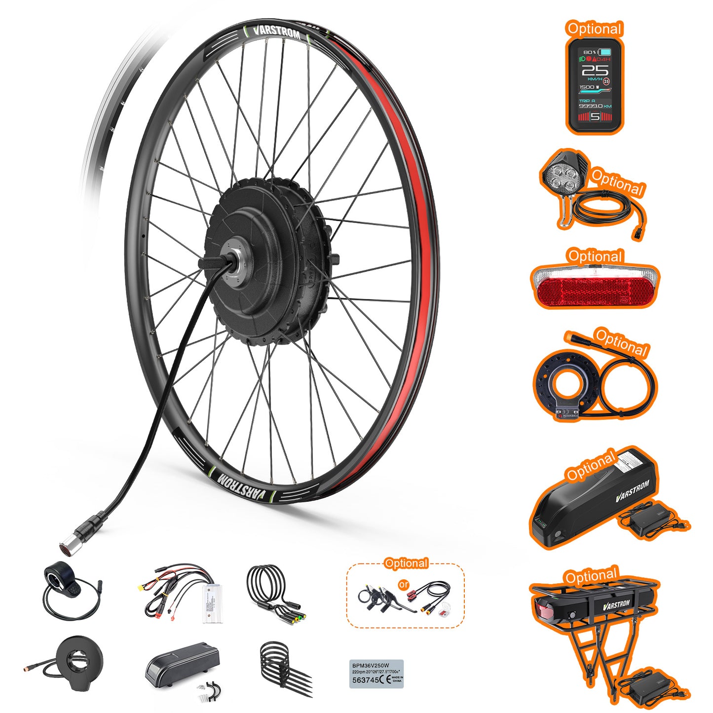 electric bicycle kit 750w 500w Rear Fatbike E-Bike Conversion System w/ 48v Li-Ion Battery 20" Fat / 6-Speed / No Battery Mechanical brake 48V 500W 750W 1000W Bafang