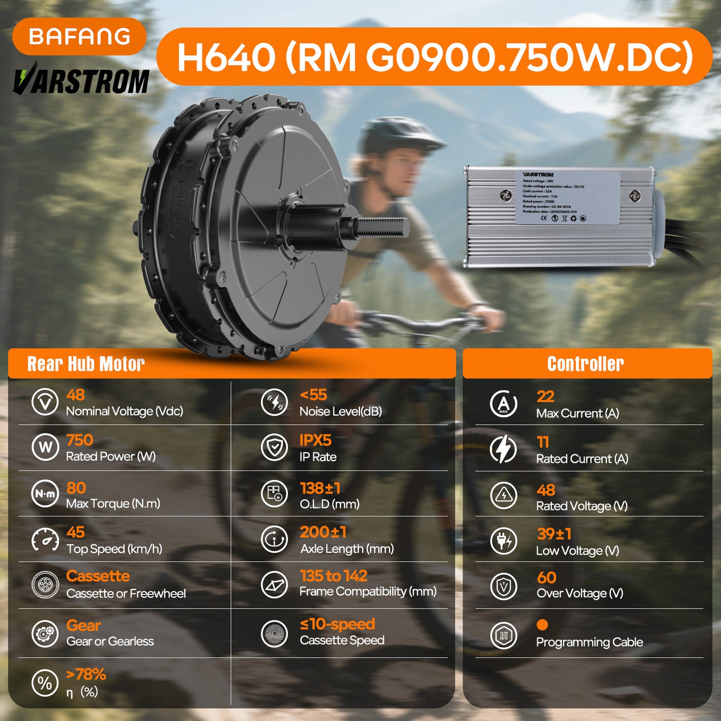BAFANG 48V 750W RM G0900.750.DC Rear Hub Complete Conversion Kit