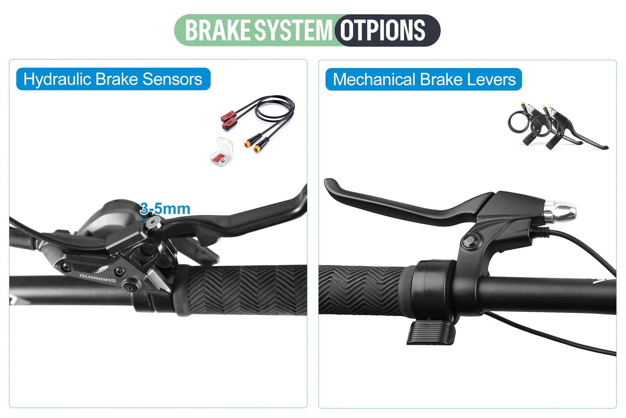 Brake Sensors or Brake Levers Options for Varstrom TongSheng eBike Conversion Kits