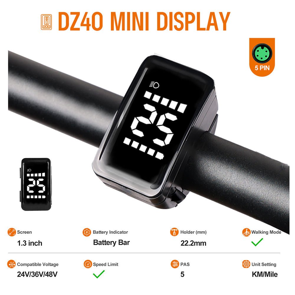 e-bike display 5 polig DZ40 Mini Display LCD Screen for UART Bafang eBike Kits