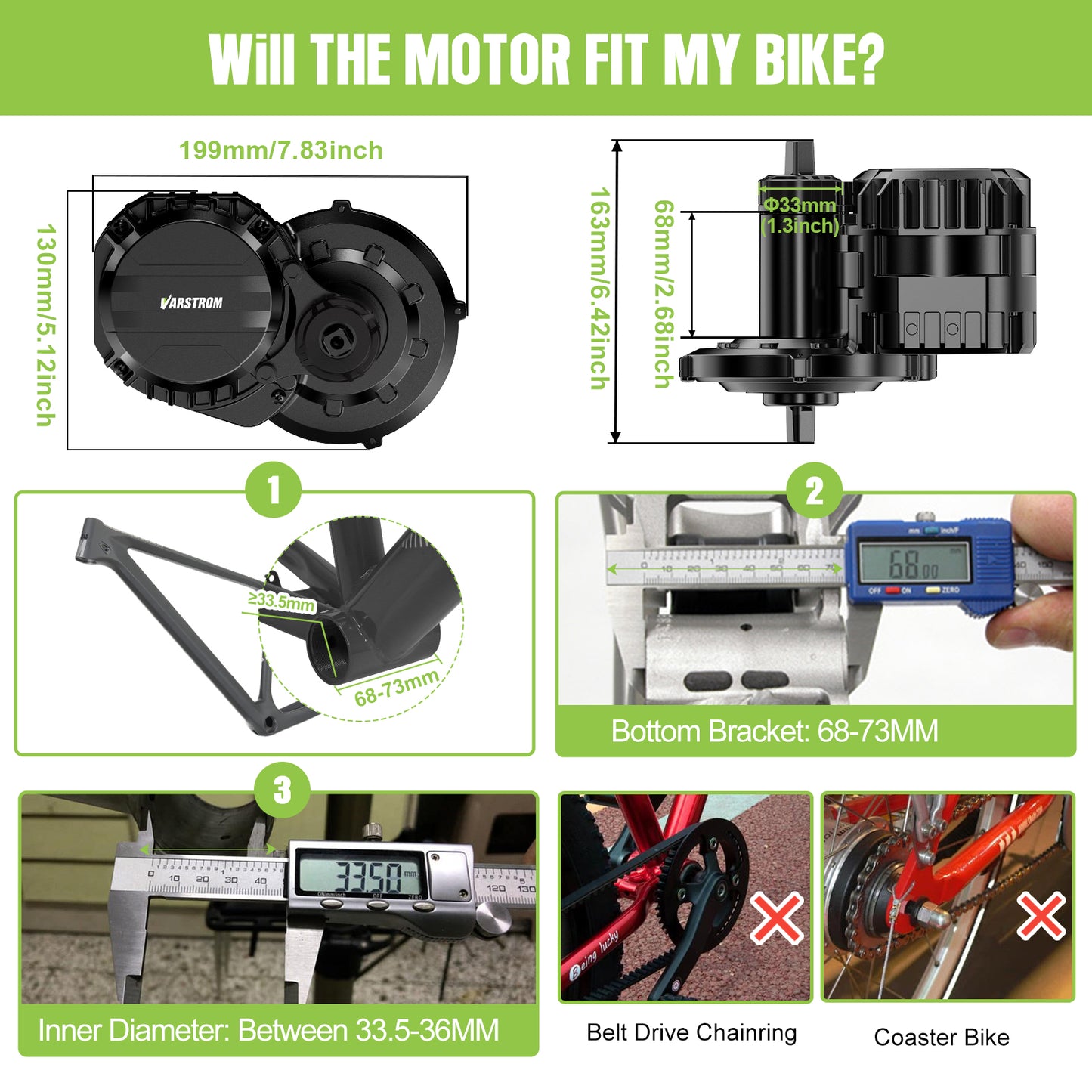 36/48V 750W VSM01 Mid Drive Conversion Kits