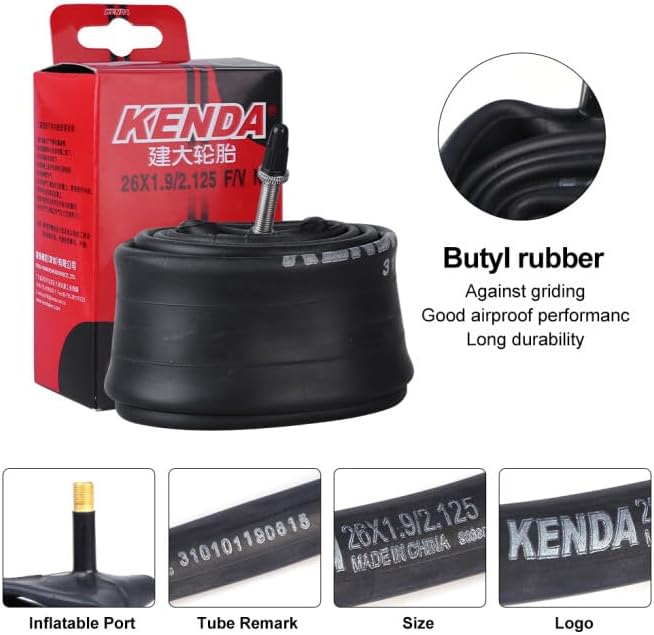 KENDA 27.5 X1.9/2.125 Black Bicycle Inner Tube Replacement