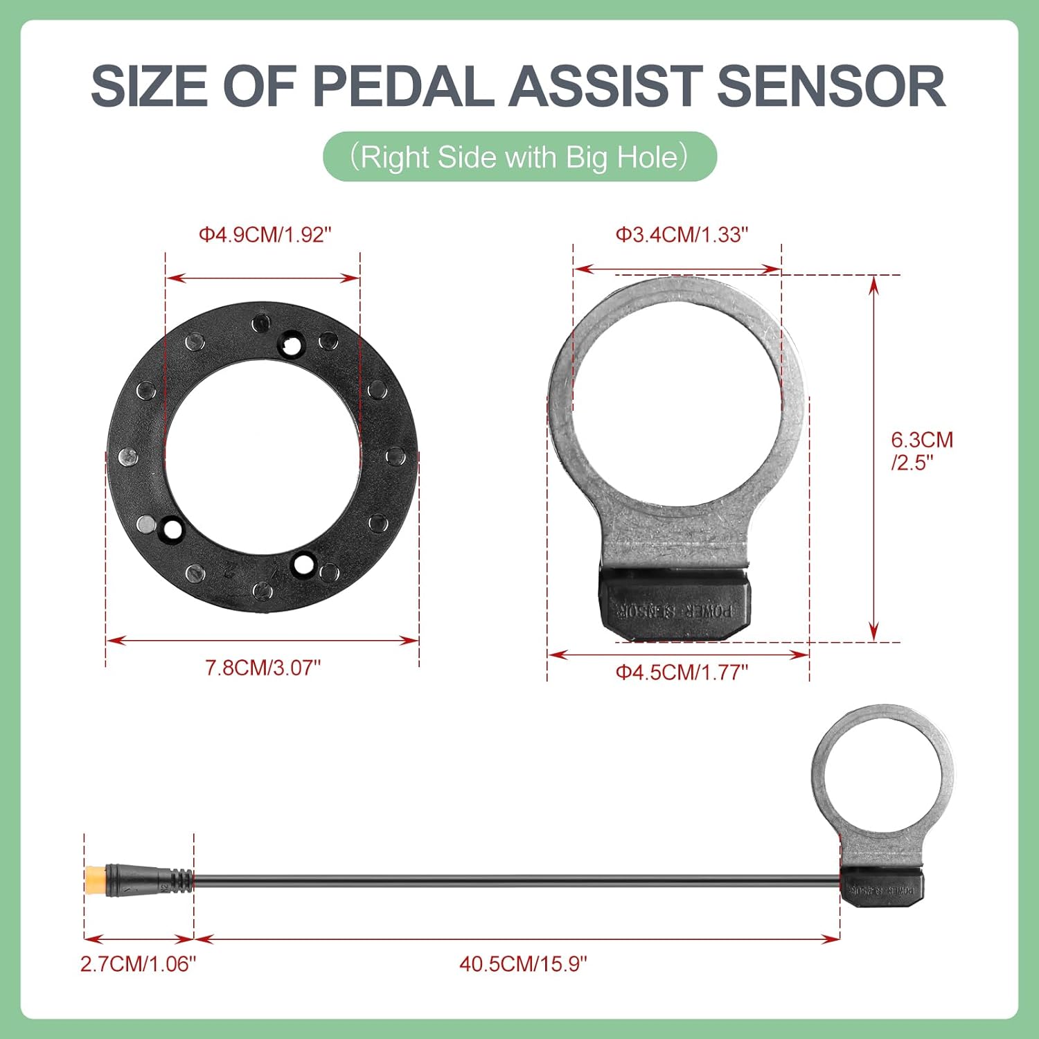 bafang pedal assist Varstrom PAS Sensor Assistant Pedal for Bafang Hub Motor 12 Magnets Right  Side with Big Hole Assistant Sensor