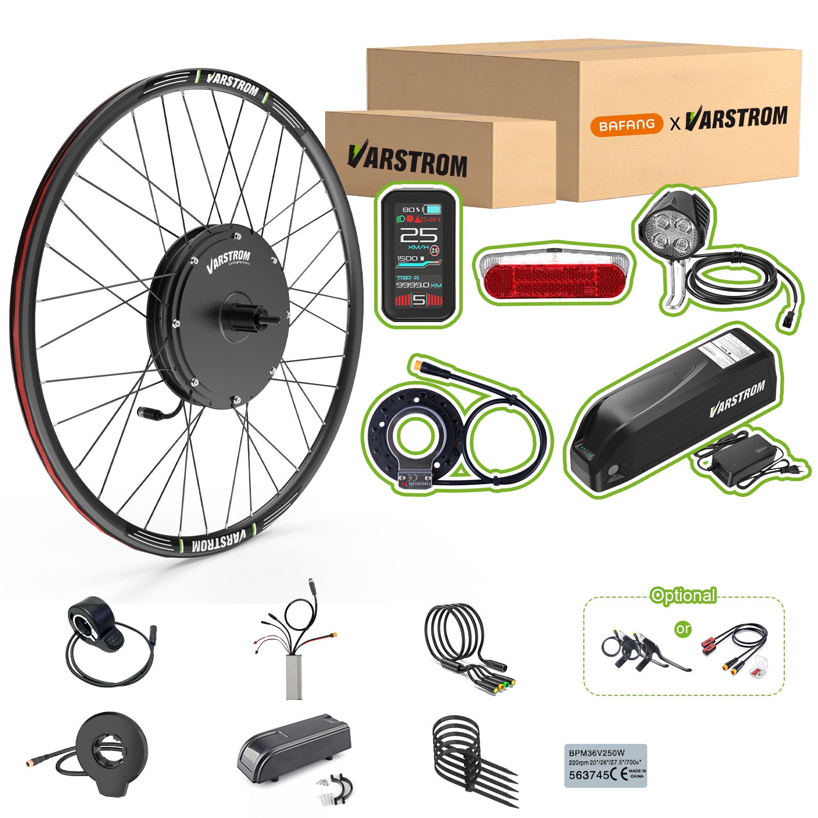 front wheel electric bicycle motor conversion kit Varstrom 48V 1500W Rear Hub | Hub Motor Conversion Kit