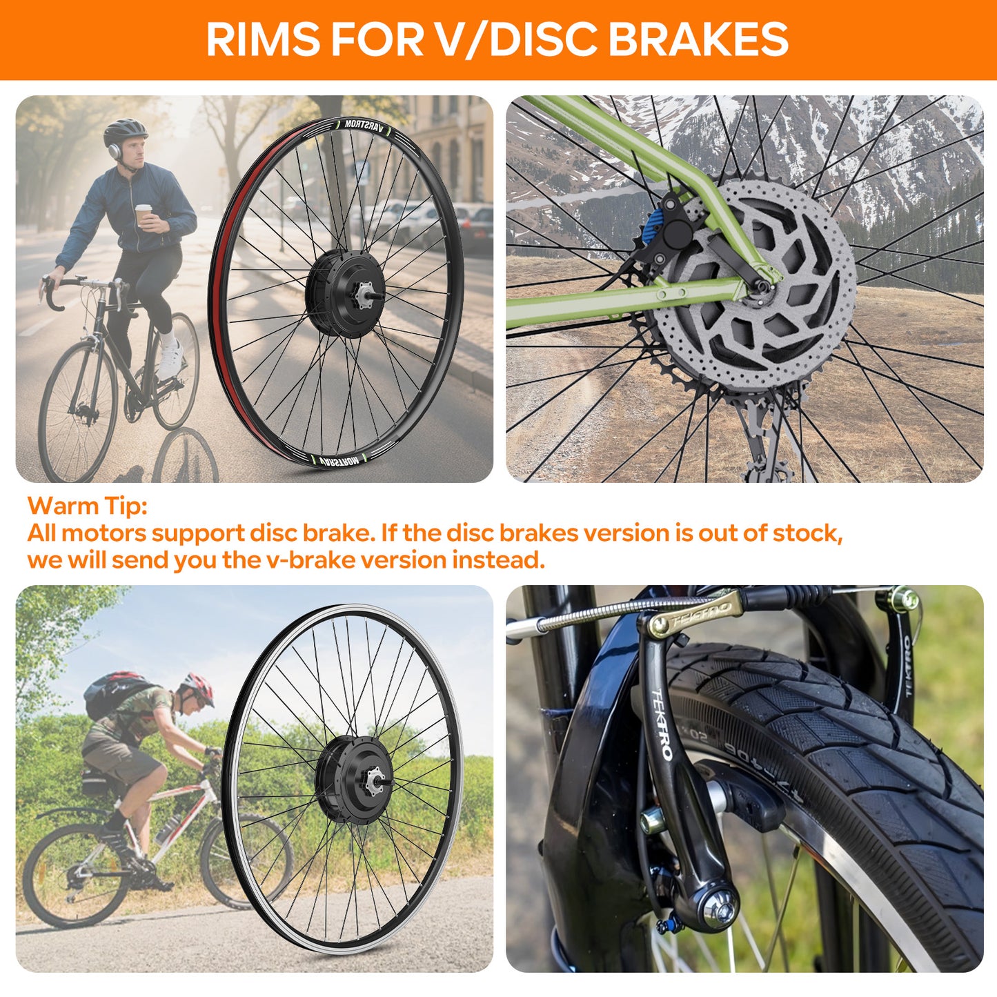 Rim Options for BAFANG 48V 500W FM G020.500.D Front Hub Complete Conversion Kit