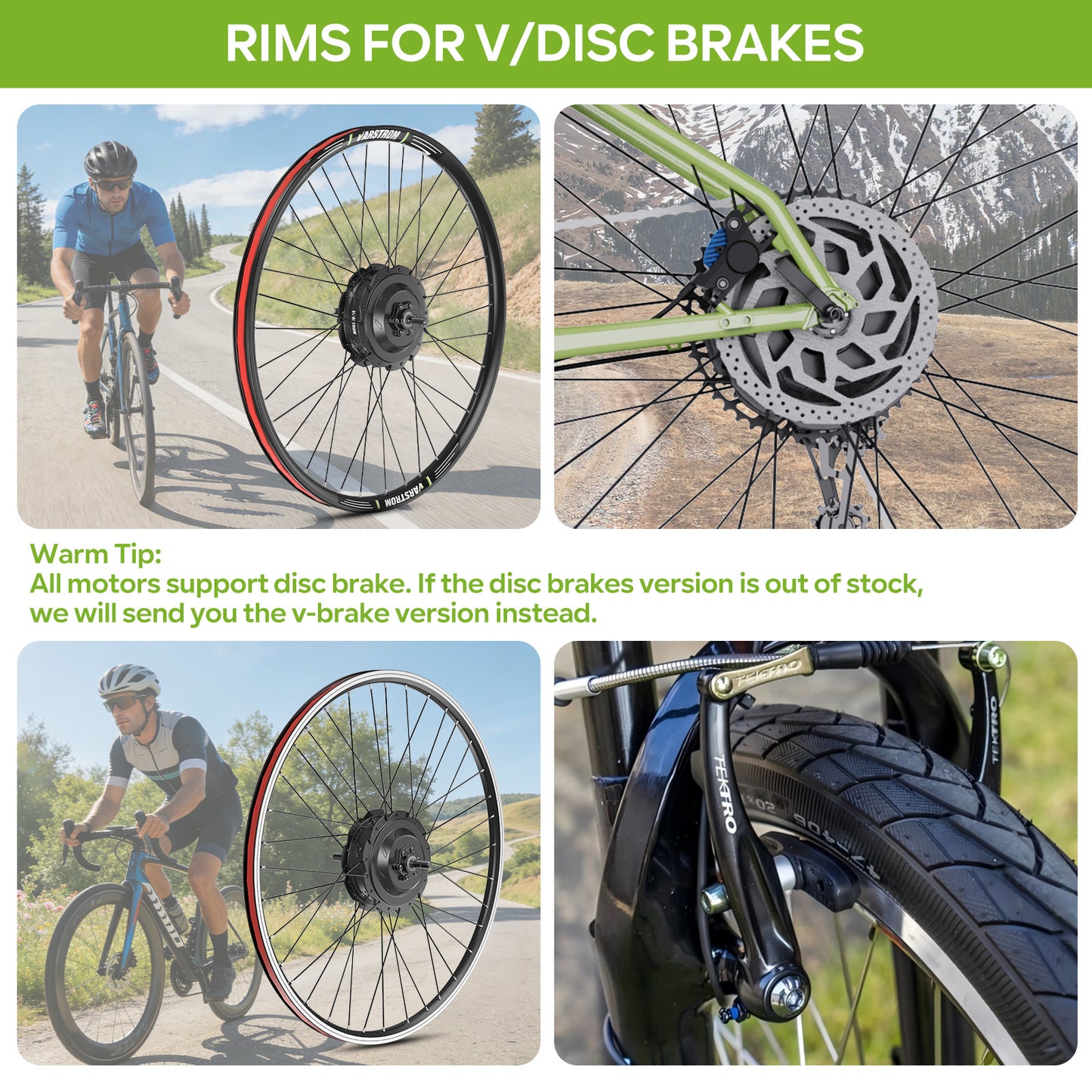 Rim style for VARSTROM (AIKEMA) 48V 500W 125XVH.RC Rear Hub Complete Conversion Kit