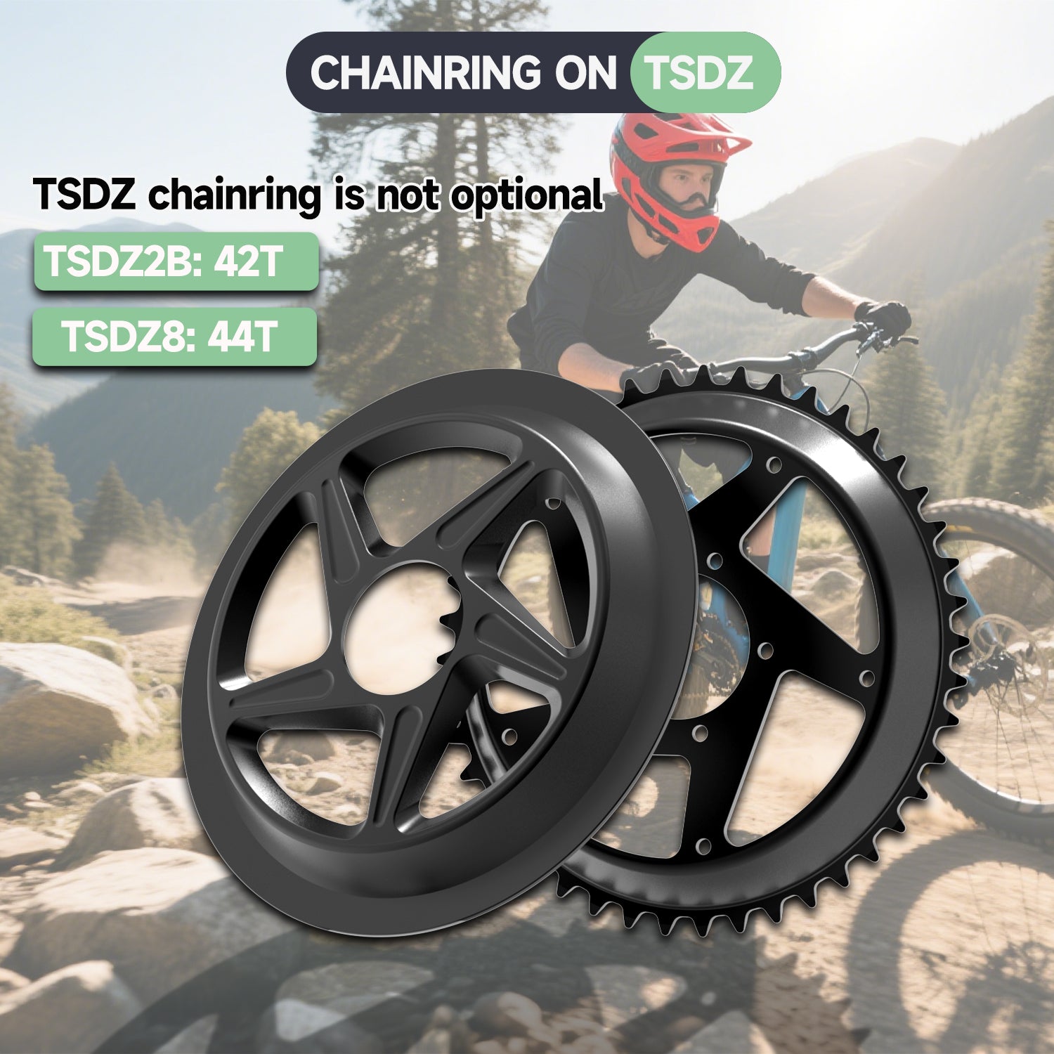 The default chainring for Varstrom tsdz2b or tsdz8