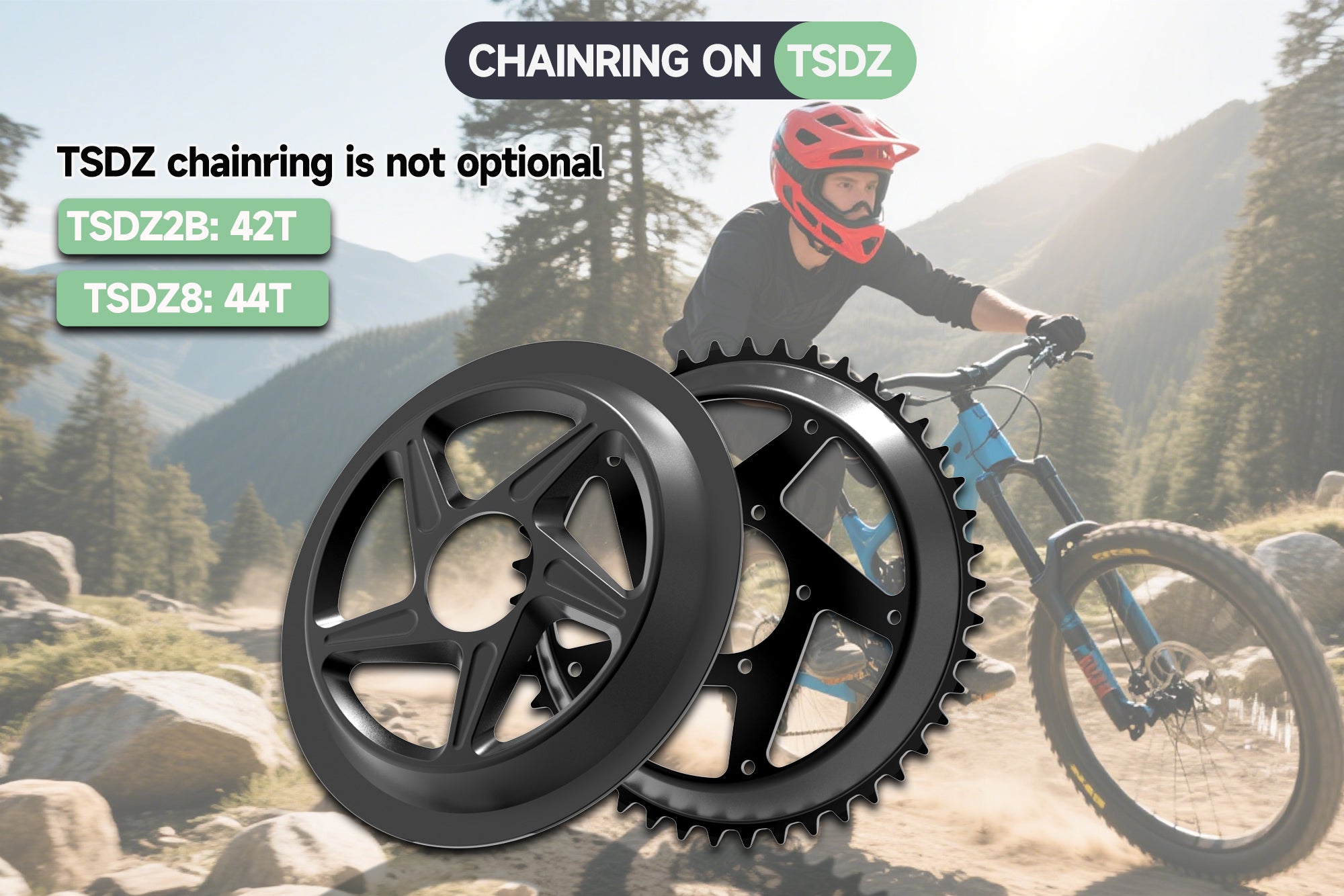 Chainring Options for TongSheng TSDZ2B or TSDZ8