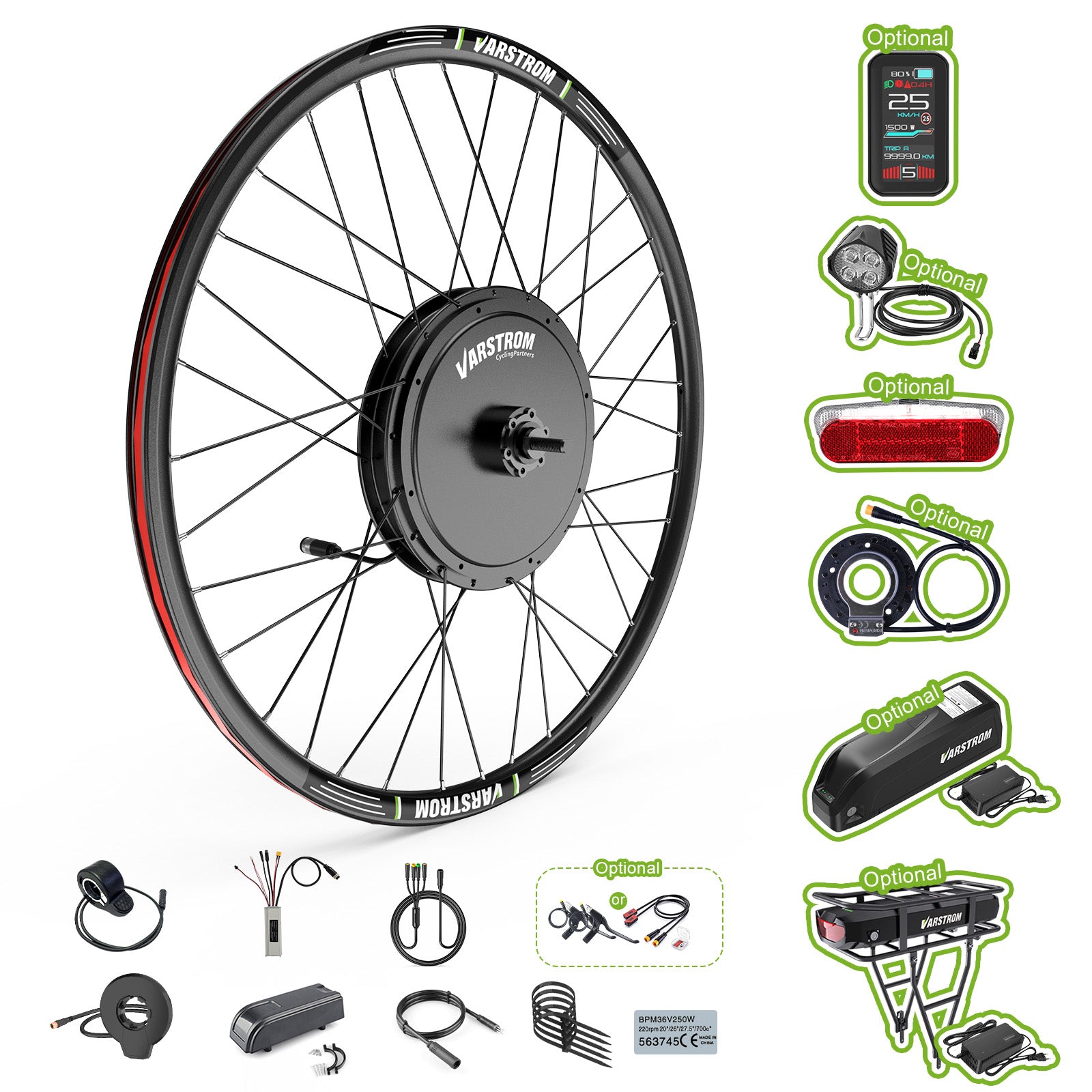 Varstrom 48V 1000W Rear Hub | Hub Motor Conversion Kit | E-Bike