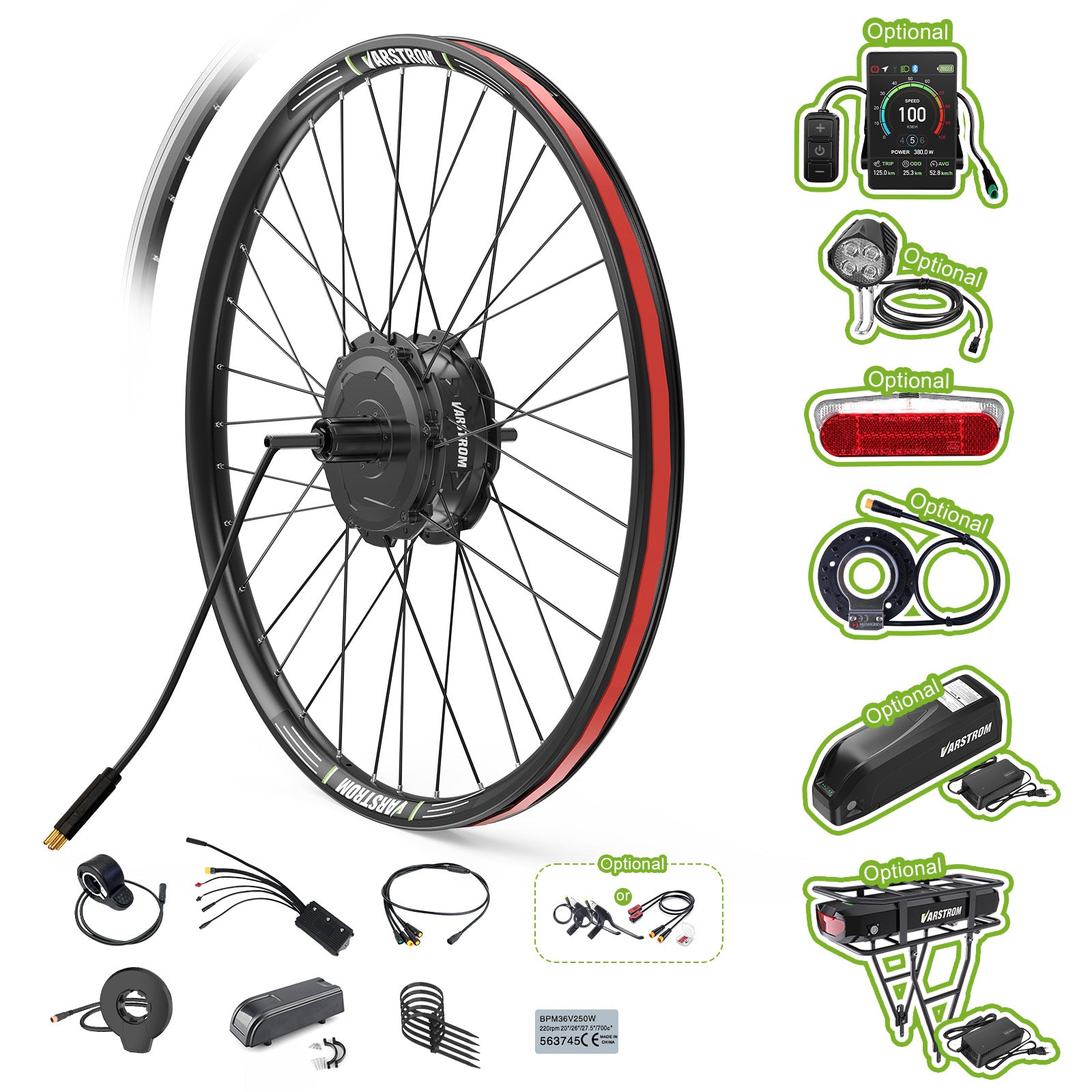 VARSTROM (AIKEMA) 48V 750W 125XVH.RC750 Rear Hub Complete Conversion Kit