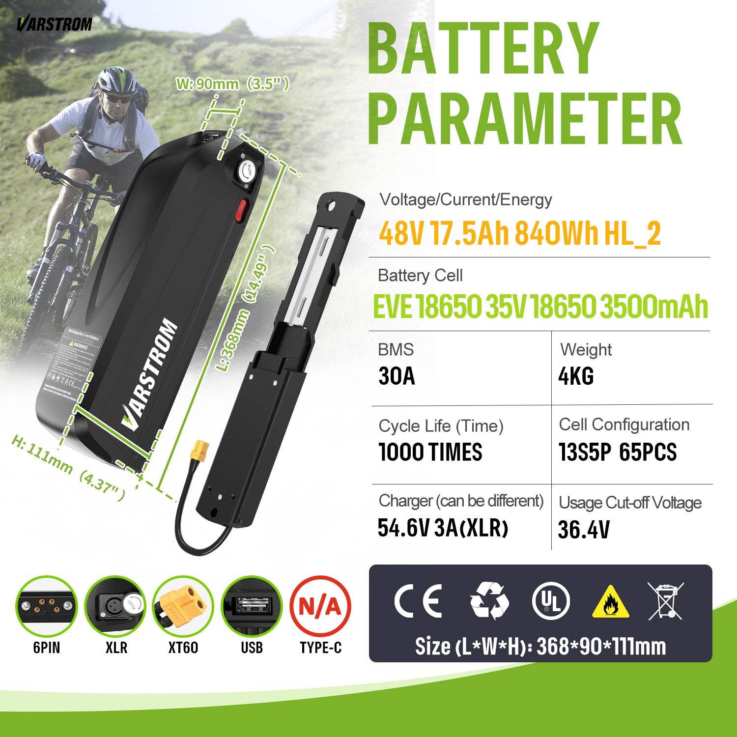 Varstrom48V17.5Ah840WhHL_2_EVE1865035V186503500mAh