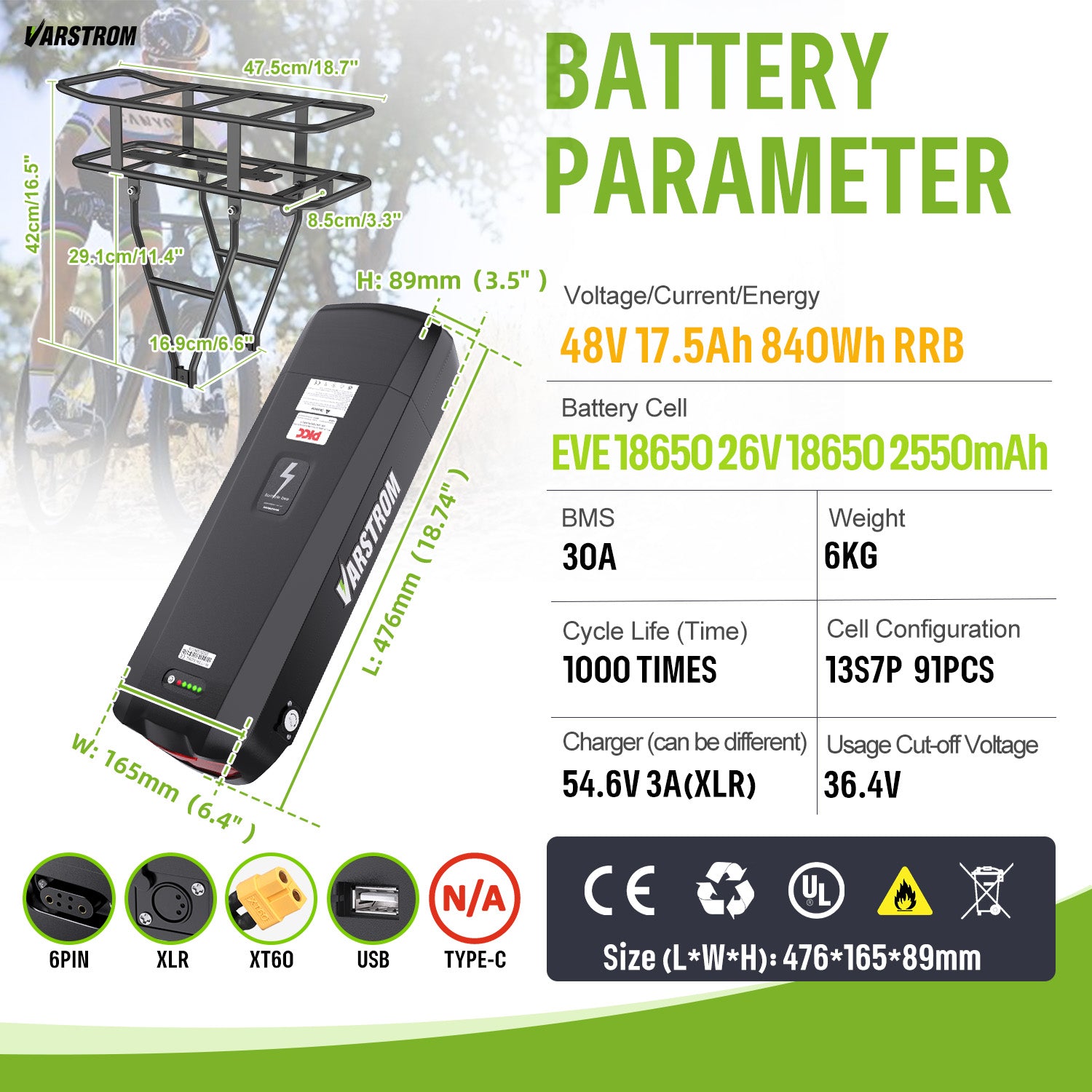 Varstrom48V17.5Ah840WhRRB_EVE1865026V186502550mAh