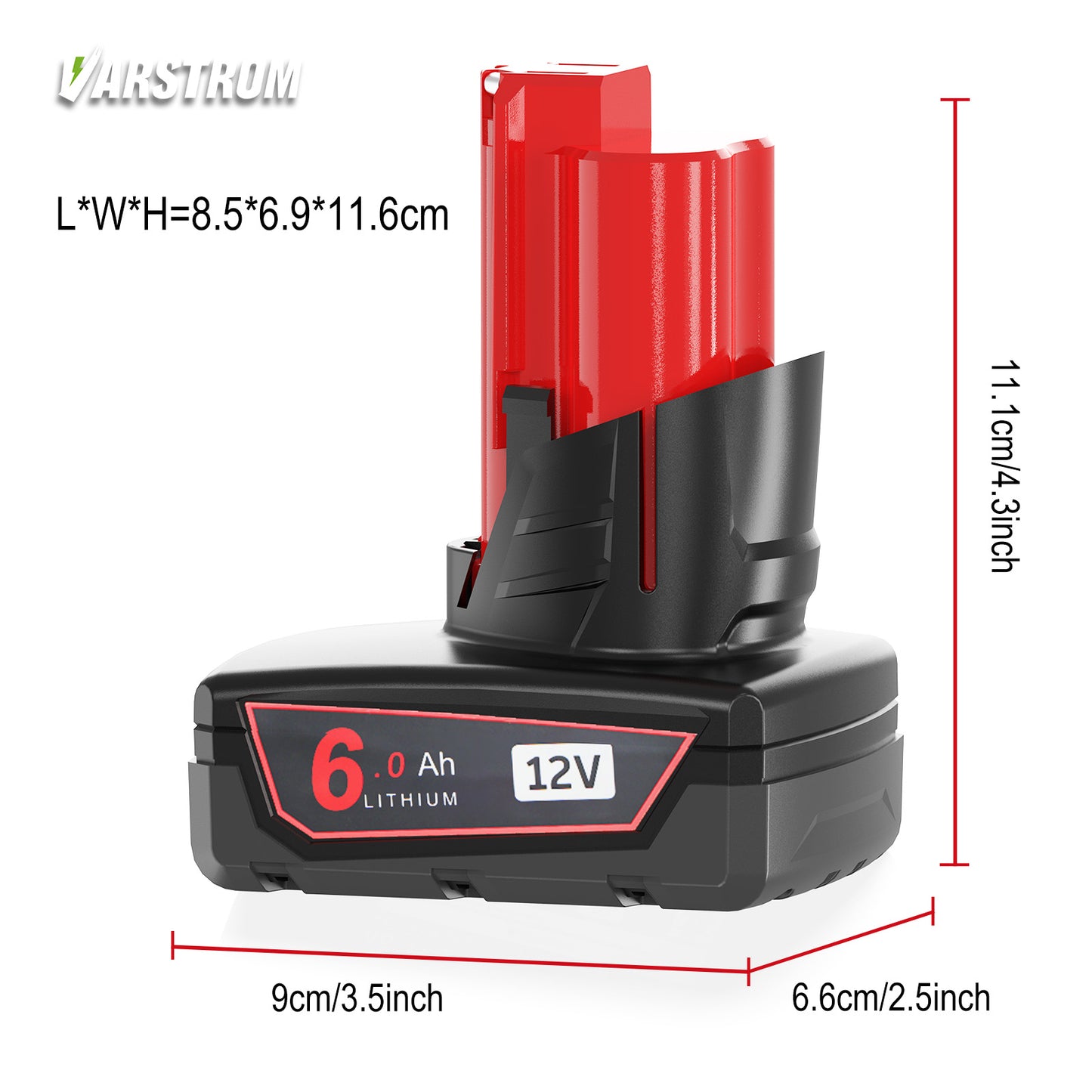 Varstrom 6.0Ah Battery For Milwaukee M12 Cordless Power Tools