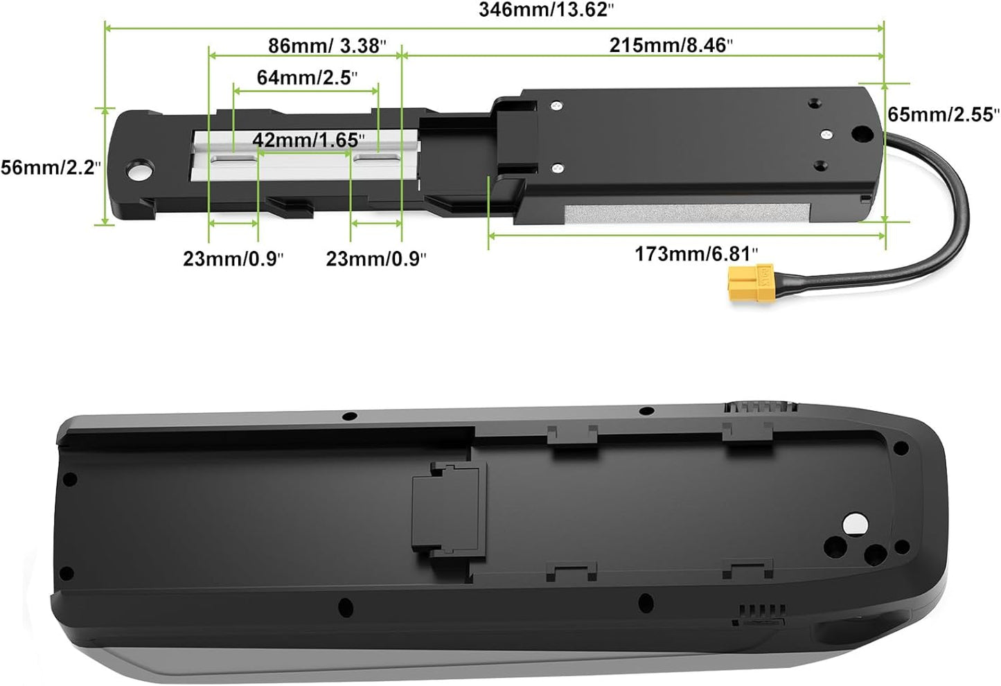 Varstrom 5/6Pin Hailong Ebike Battery Plate Base with XT60 Connector