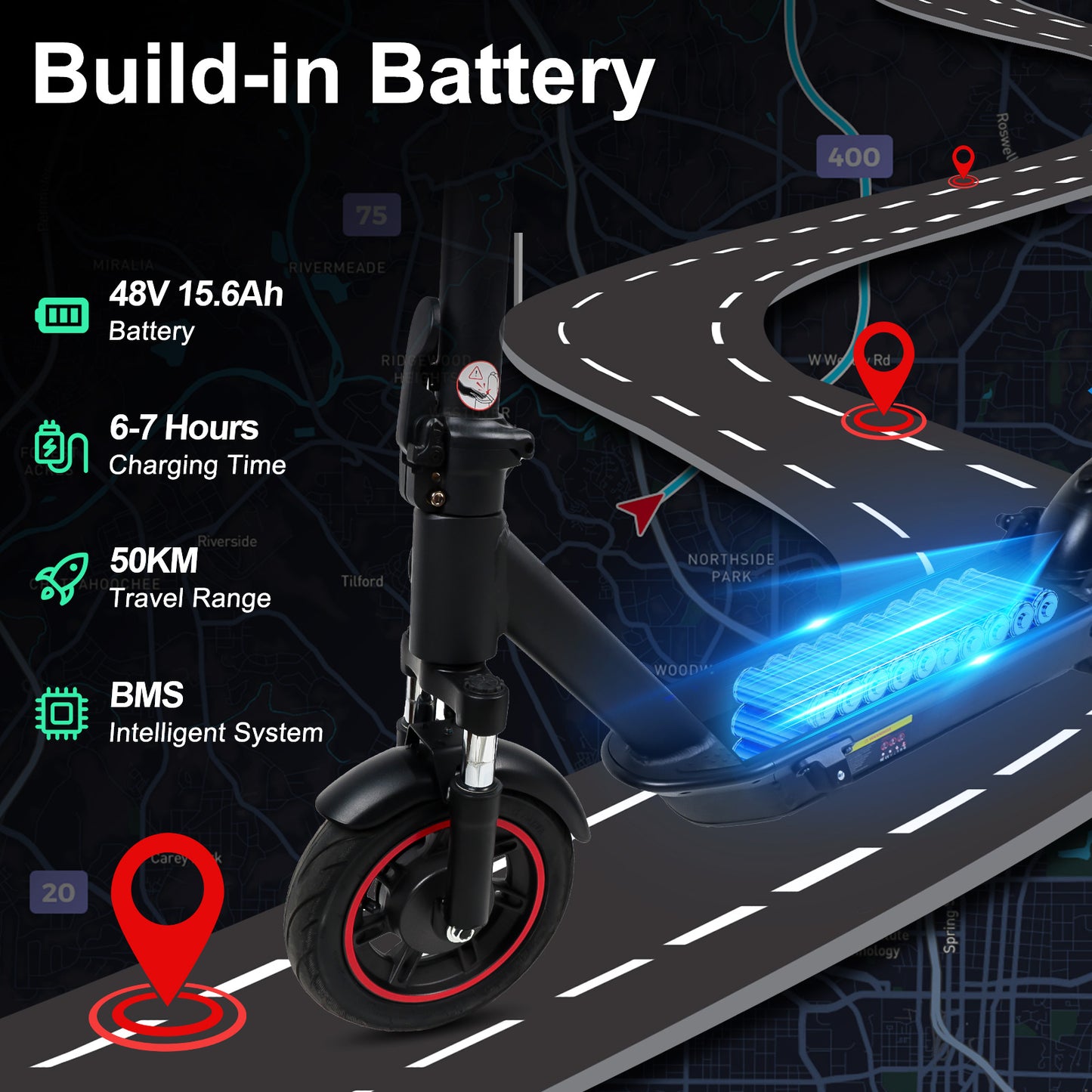 2025 VS10 48V 500W Quick Fold Electric Scooter