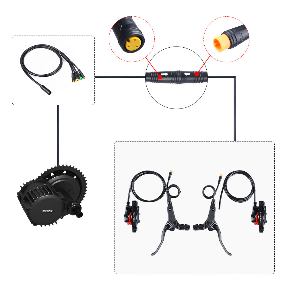 Varstrom eMTB Hydraulic eBrakes Built-in eBrake Sensors for Bafang Mid Drive Kit BBS01B/BBS02B/BBSHD